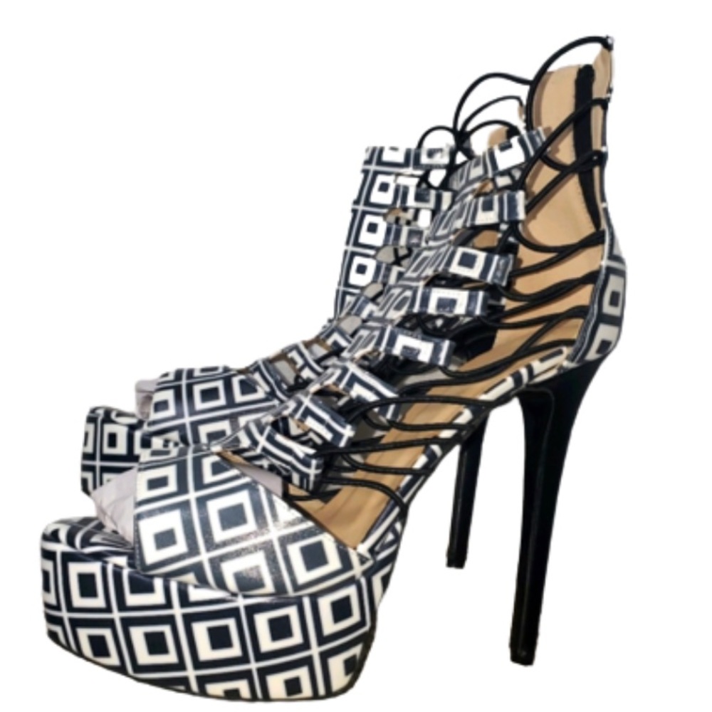 High strappy platform heels